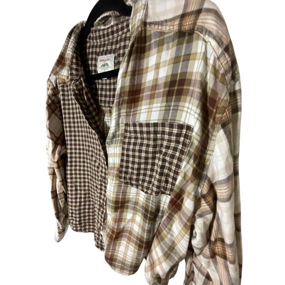 American Eagle Cozy Cabin Cropped Flannel Gorpcore Utility Lumberjack M Cotton - Picture 4 of 5